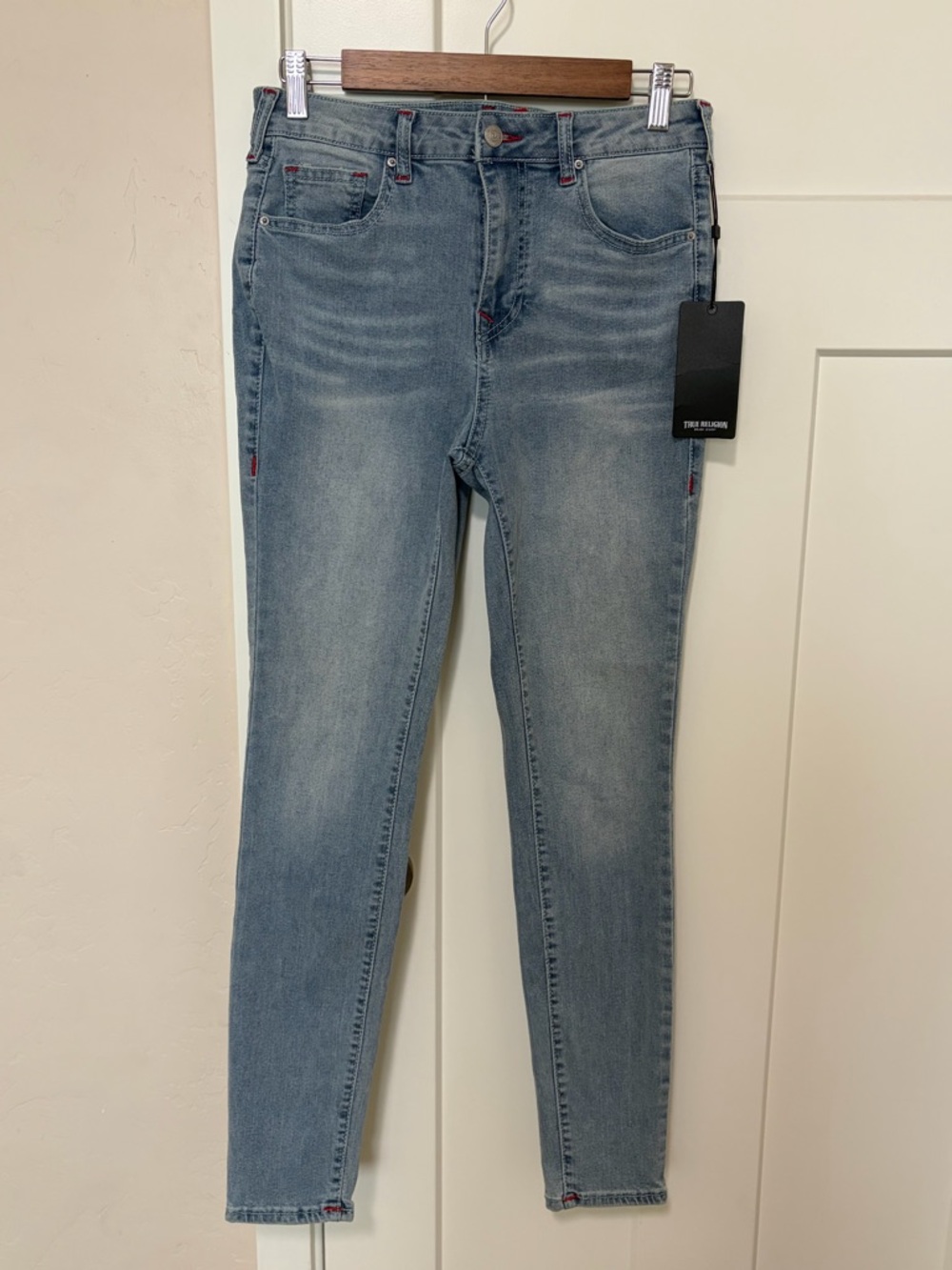 NWT True Religion Women's Halle High Rise Stretch Super Skinny Jeans, Size 27